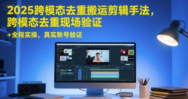 2025跨模态去重搬运剪辑手法，跨模态去重现场验证 +全程实操，真实账号验证-创奇社 - AI前沿·副业变现·资源教程！