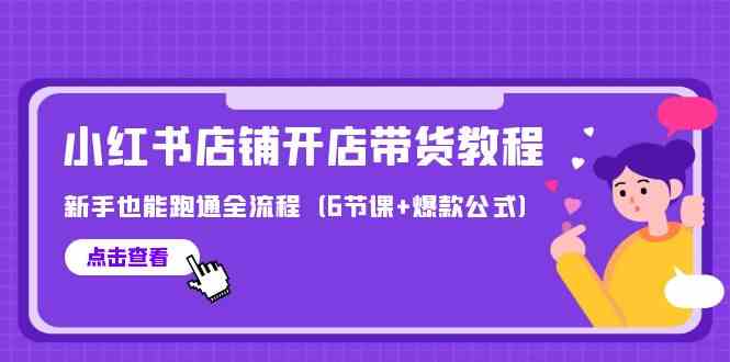 最新小红书店铺开店带货教程，新手也能跑通全流程（6节课+爆款公式）-创奇社 - AI前沿·副业变现·资源教程！