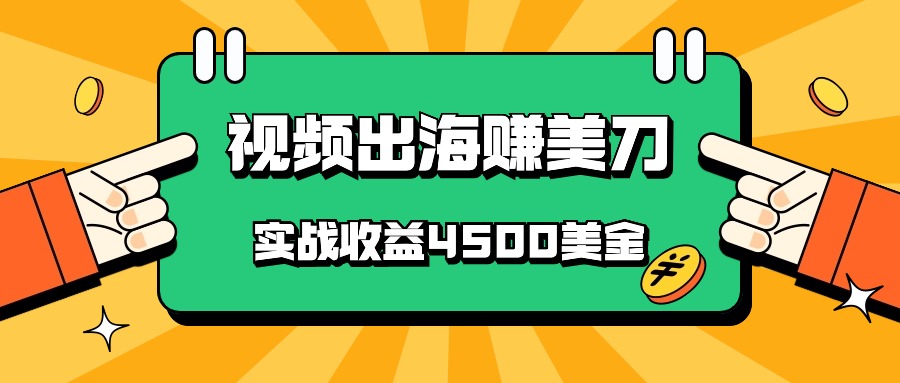 国内爆款视频出海赚美刀，实战收益4500美金，批量无脑搬运，无需经验直接上手-创奇社 - AI前沿·副业变现·资源教程！