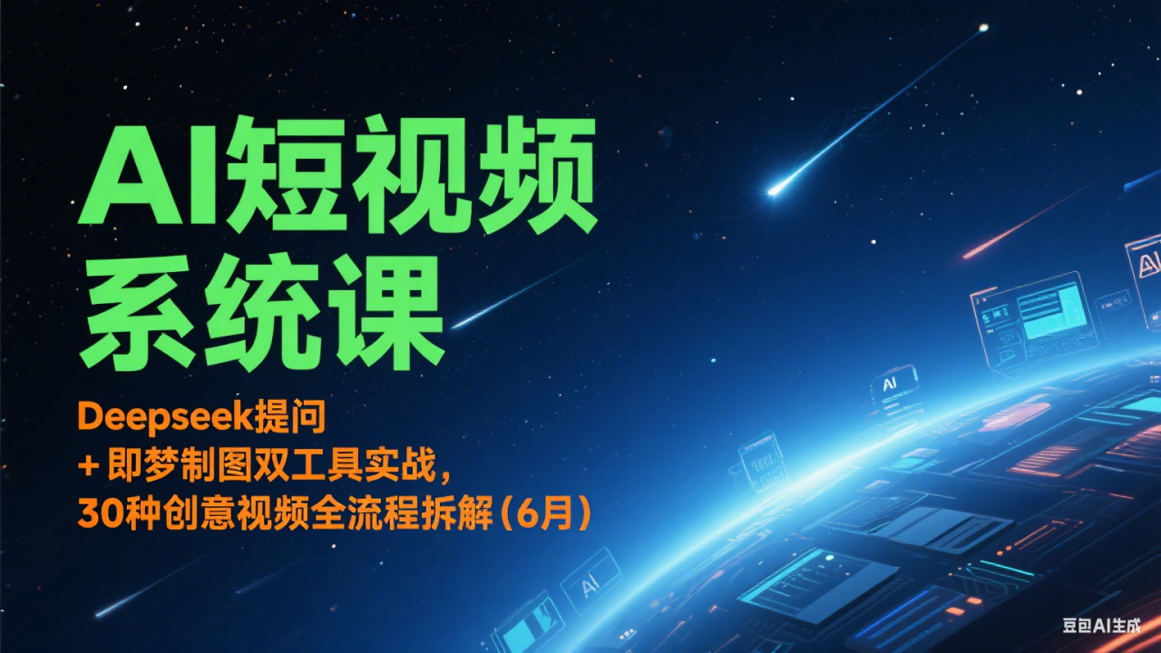 AI短视频系统课：Deepseek提问 + 即梦制图双工具实战，30种创意视频全流程拆解(6月)-创奇社 - AI前沿·副业变现·资源教程！