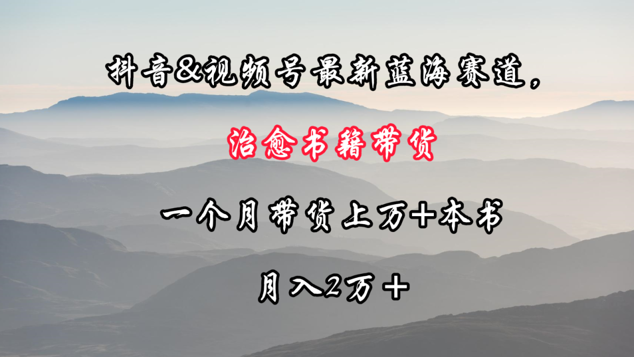 抖音&视频号最新蓝海赛道，治愈书籍带货，一个月带货上万+本书，月入2万＋-创奇社 - AI前沿·副业变现·资源教程！