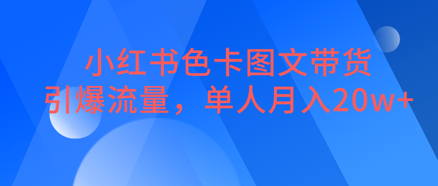 小红书色卡图文带货，引爆流量，单人月入20W+-创奇社 - AI前沿·副业变现·资源教程！