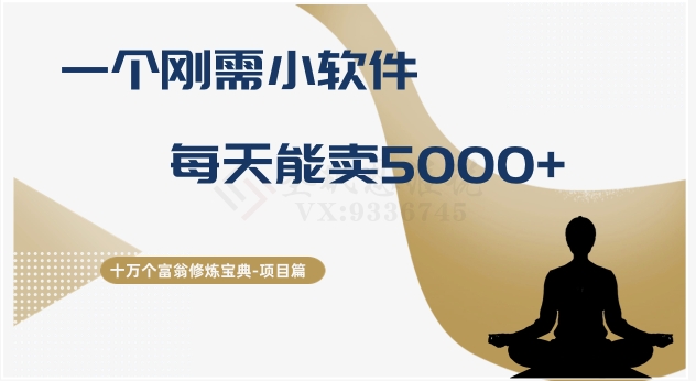 十万个富翁修炼宝典之17.一个刚需小软件，每天能卖5000+-创奇社 - AI前沿·副业变现·资源教程！