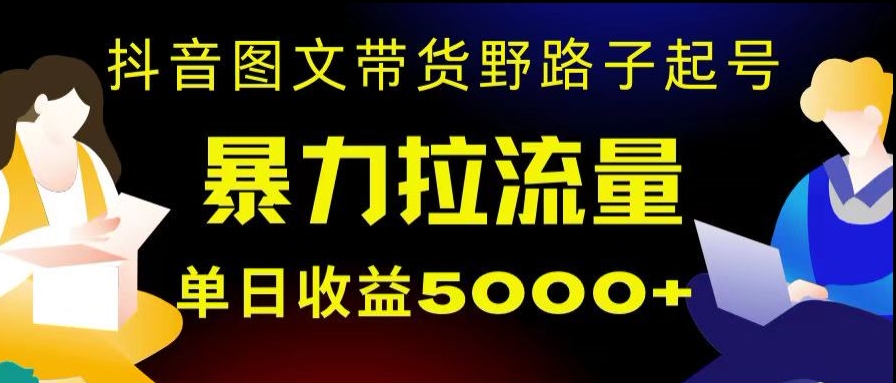 抖音图文带货暴力起号，单日收益5000+，野路子玩法，简单易上手，一部手机即可【揭秘】-创奇社 - AI前沿·副业变现·资源教程！