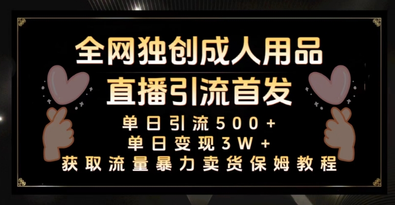 全网独创真人主播+无人直播单日引流500+，橙人用品暴力卖货单日变现3W+保姆似教学2.0【揭秘】-创奇社 - AI前沿·副业变现·资源教程！