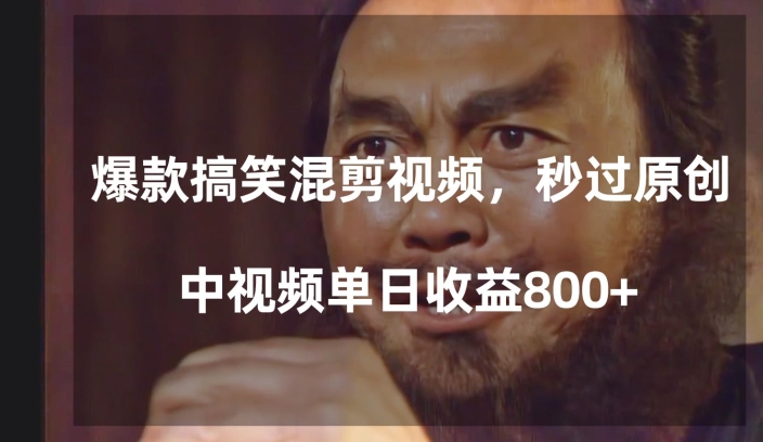 爆款搞笑混剪视频，百分百过原创，单日中视频播放收益800+【揭秘】-创奇社 - AI前沿·副业变现·资源教程！