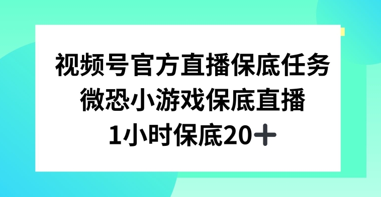 视频号直播任务，微恐小游戏，1小时20+-创奇社 - AI前沿·副业变现·资源教程！