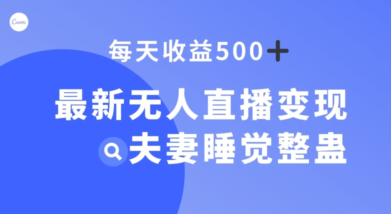 最新無人直播變現，夫妻睡覺整蠱，每天躺賺500+【揭秘】