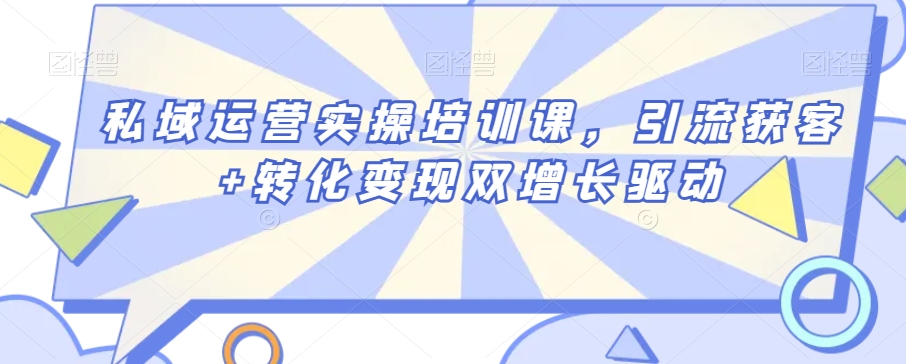私域运营实操培训课，引流获客+转化变现双增长驱动-创奇社 - AI前沿·副业变现·资源教程！