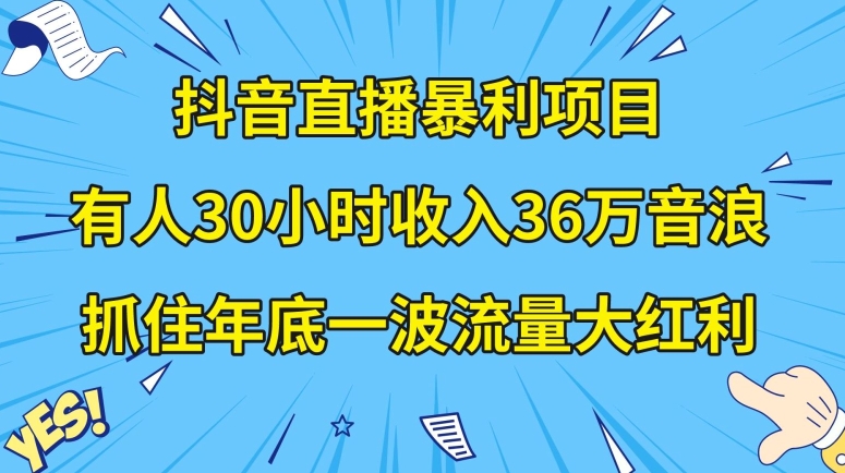 抖音直播暴利项目，有人30小时收入36万音浪，公司宣传片年会视频制作，抓住年底一波流量大红利【揭秘】-创奇社 - AI前沿·副业变现·资源教程！