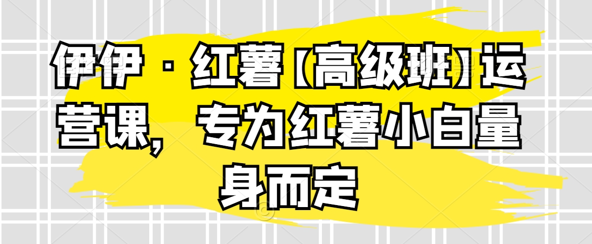 伊伊·红薯【高级班】运营课，专为红薯小白量身而定-创奇社 - AI前沿·副业变现·资源教程！