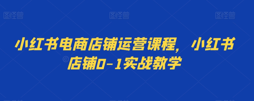 小红书电商店铺运营课程，小红书店铺0-1实战教学-创奇社 - AI前沿·副业变现·资源教程！