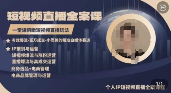 高品质IP短视频直播全案课程，一堂课俯瞰短视频直播玩法-创奇社 - AI前沿·副业变现·资源教程！