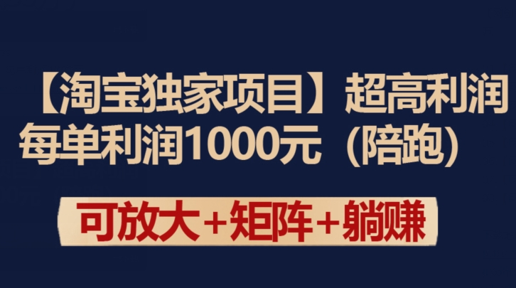 【淘宝独家项目】超高利润：每单利润1000元-创奇社 - AI前沿·副业变现·资源教程！