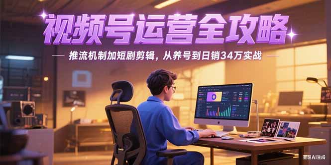 （15217期）2025视频号运营全攻略，推流机制加短剧剪辑，从养号到日销34万实战-创奇社 - AI前沿·副业变现·资源教程！
