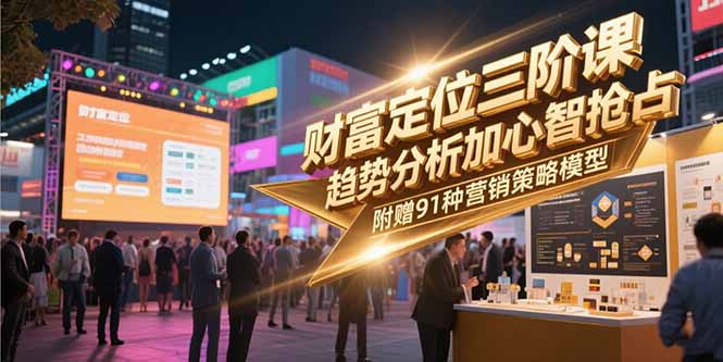 （15219期）财富定位三阶课，趋势分析加心智抢占，附赠91种营销策略模型-创奇社 - AI前沿·副业变现·资源教程！