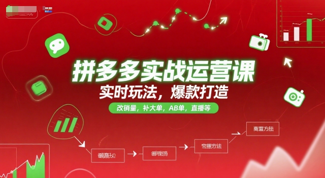 拼多多实战运营课，实时玩法，爆款打造，改销量，补大单，AB单，直播等（更新2025月）-创奇社 - AI前沿·副业变现·资源教程！