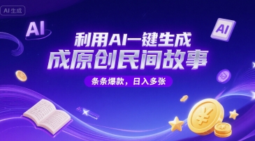 利用AI一键生成原创民间故事，无限制生成，条条爆款，日入多张-创奇社 - AI前沿·副业变现·资源教程！