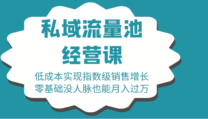 16堂私域流量池经营课：低成本实现指数级销售增长，零基础没人脉也能月入过万-创奇社 - AI前沿·副业变现·资源教程！