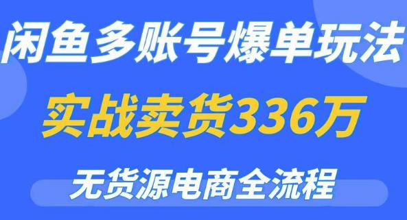 闲鱼多账号爆单玩法，无货源电商全流程，超简单的0门槛变现项目【揭秘】-创奇社 - AI前沿·副业变现·资源教程！