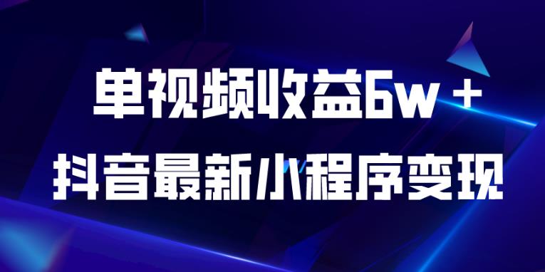 抖音最新小程序变现项目，单视频收益6w＋，小白可做【揭秘】-创奇社 - AI前沿·副业变现·资源教程！