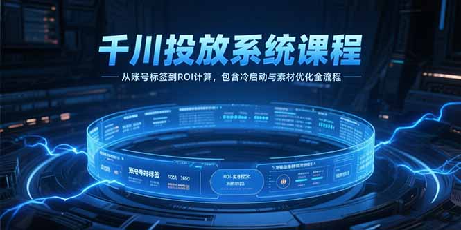 （15263期）千川投放系统课程，从账号标签到ROI计算，包含冷启动与素材优化全流程-创奇社 - AI前沿·副业变现·资源教程！
