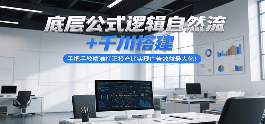 底层公式逻辑自然流+千川搭建，手把手教精准打正投产比实现广告效益最大化！-创奇社 - AI前沿·副业变现·资源教程！