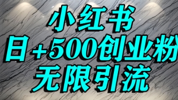 小紅書無限引流創業粉，單人操作日引500+精準創業粉
