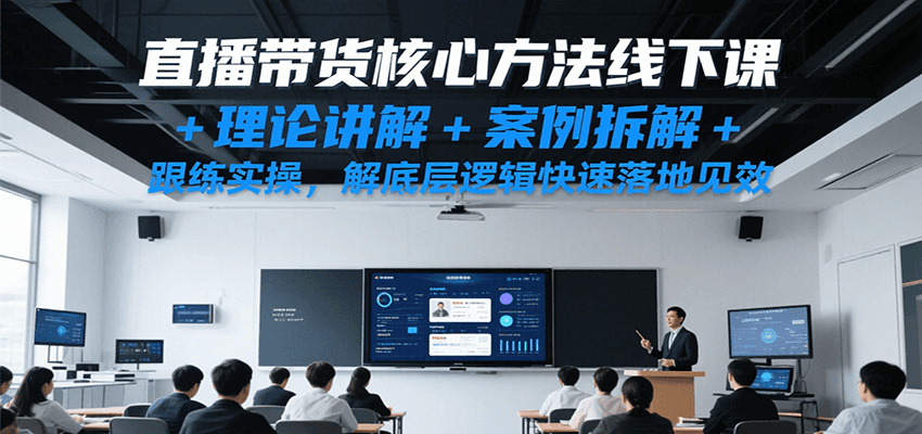 直播带货核心方法线下课，理论讲解+案例拆解+跟练实操，解底层逻辑快速落地见效-创奇社 - AI前沿·副业变现·资源教程！