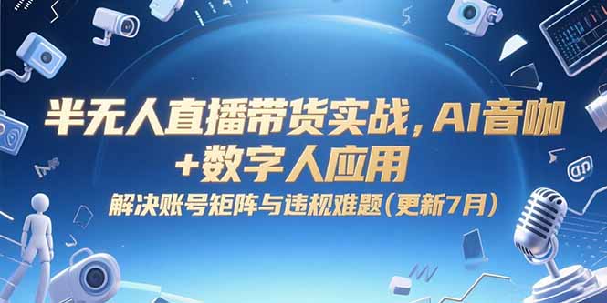 （15280期）半无人直播带货实战，AI音咖+数字人应用 解决账号矩阵与违规难题(更新7月)-创奇社 - AI前沿·副业变现·资源教程！
