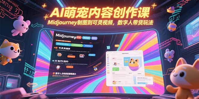 （15311期）AI萌宠内容创作课，Midjourney制图到可灵视频，数字人带货玩法-创奇社 - AI前沿·副业变现·资源教程！