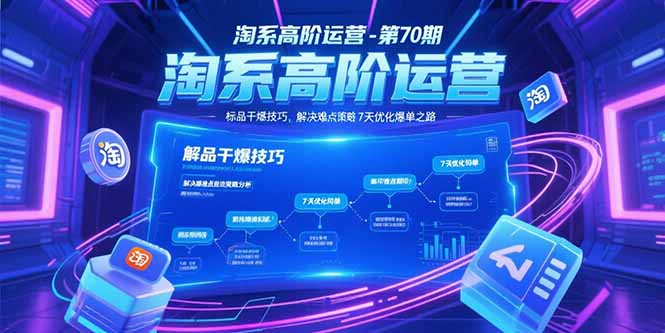 （15307期）淘系高阶运营-第70期，标品干爆技巧，解决难点策略，大佬操盘方法-创奇社 - AI前沿·副业变现·资源教程！