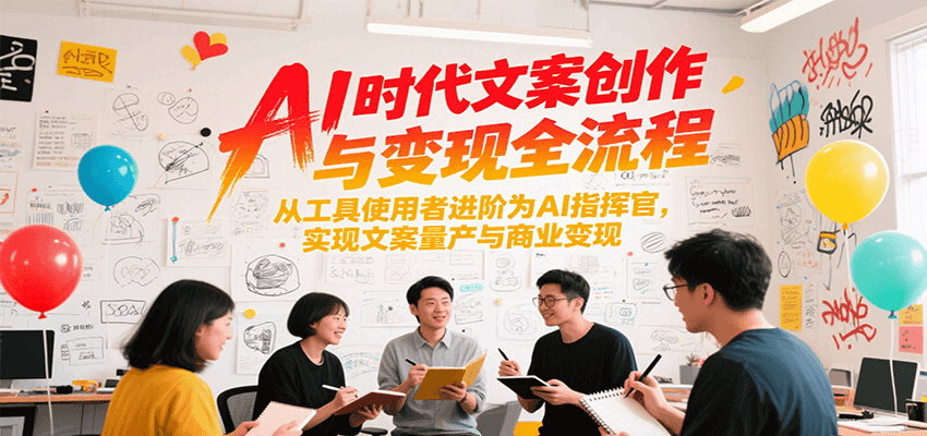 AI时代文案创作与变现全流程，从工具使用者进阶为AI指挥官，实现文案量产与商业变现-创奇社 - AI前沿·副业变现·资源教程！