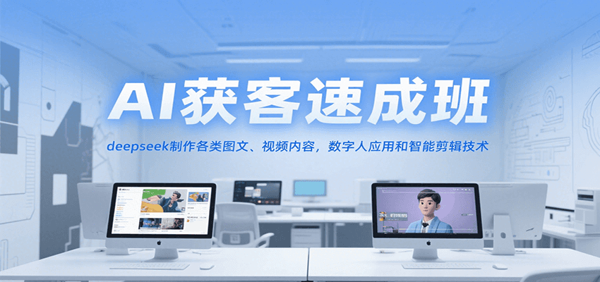 AI获客速成班，deepseek制作各类图文、视频内容，数字人应用和智能剪辑技术-创奇社 - AI前沿·副业变现·资源教程！