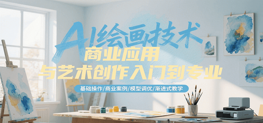 AI绘画技术商业应用与艺术创作入门到专业，基础操作/商业案例/模型调优/渐进式教学-创奇社 - AI前沿·副业变现·资源教程！