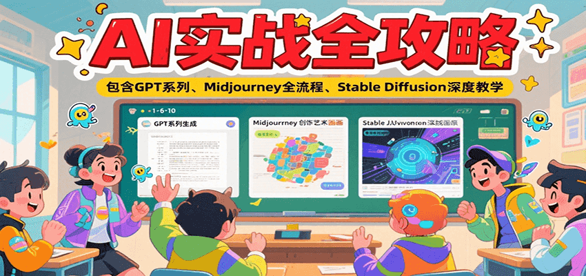 AI实战全攻略，包含GPT系列、Midjourney全流程、Stable Diffusion深度教学-创奇社 - AI前沿·副业变现·资源教程！
