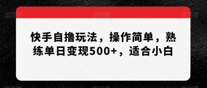 快手自撸玩法，操作简单，熟练单日变现500+，适合小白【揭秘】-创奇社 - AI前沿·副业变现·资源教程！