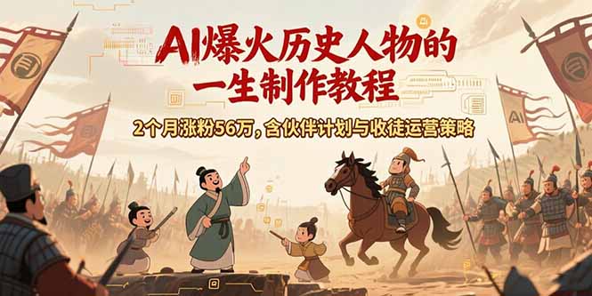 （15336期）AI历史人物赛道课程，2个月涨粉56万，含伙伴计划与收徒运营策略-创奇社 - AI前沿·副业变现·资源教程！