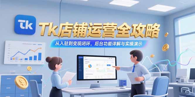 （15345期）Tk店铺运营全攻略，从入驻到变现闭环，后台功能详解与实操演示-创奇社 - AI前沿·副业变现·资源教程！