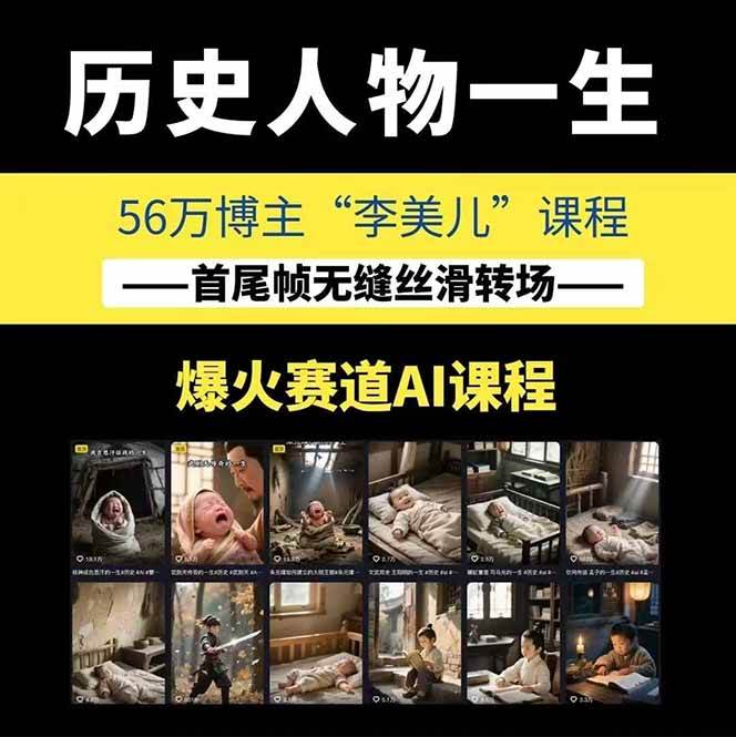 AI历史人物短视频创作，含IP打造、首尾帧无缝转场、智能体视频制作等核心教学内容-2