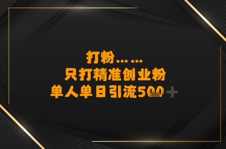 打粉只打精准创业粉，单人单日引流500+-创奇社 - AI前沿·副业变现·资源教程！