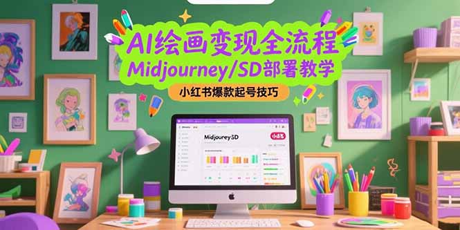 （15324期）AI绘画变现全流程，Midjourney/SD部署教学，小红书爆款起号技巧-创奇社 - AI前沿·副业变现·资源教程！