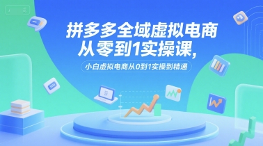 拼多多全域虚拟电商从零到1实操课，小白虚拟电商从0到1实操到精通-创奇社 - AI前沿·副业变现·资源教程！