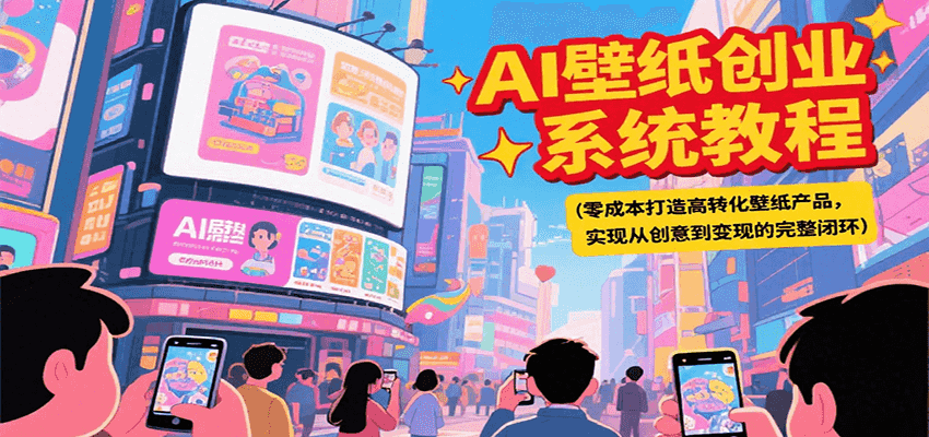 AI壁纸创业系统教程，零成本打造高转化壁纸产品，实现从创意到变现的完整闭环-创奇社 - AI前沿·副业变现·资源教程！