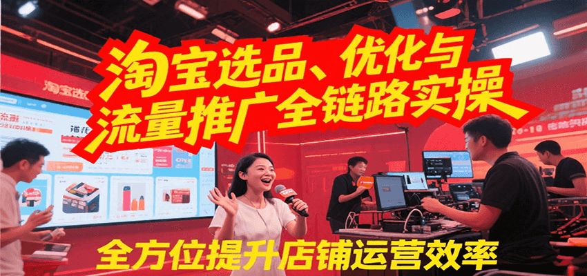 淘宝选品、优化与流量推广全链路实操，全面提升店铺运营效率-创奇社 - AI前沿·副业变现·资源教程！