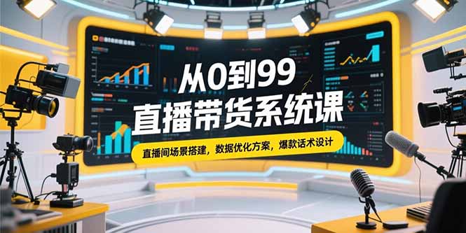 （15362期）从0到99直播带货系统课，直播间场景搭建，数据优化方案，爆款话术设计-创奇社 - AI前沿·副业变现·资源教程！